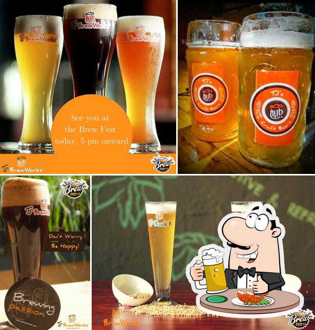 You can get a pint of light or dark beer