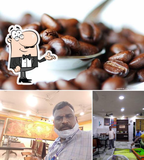 The restaurant's interior and seafood