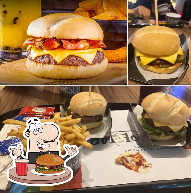 Experimente um hambúrguer no Mania De Churrasco! Prime Steak & Burger Metropolitano Barra