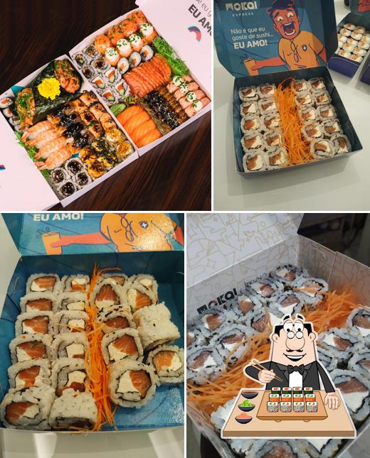 Escolha diferentes opções de sushi