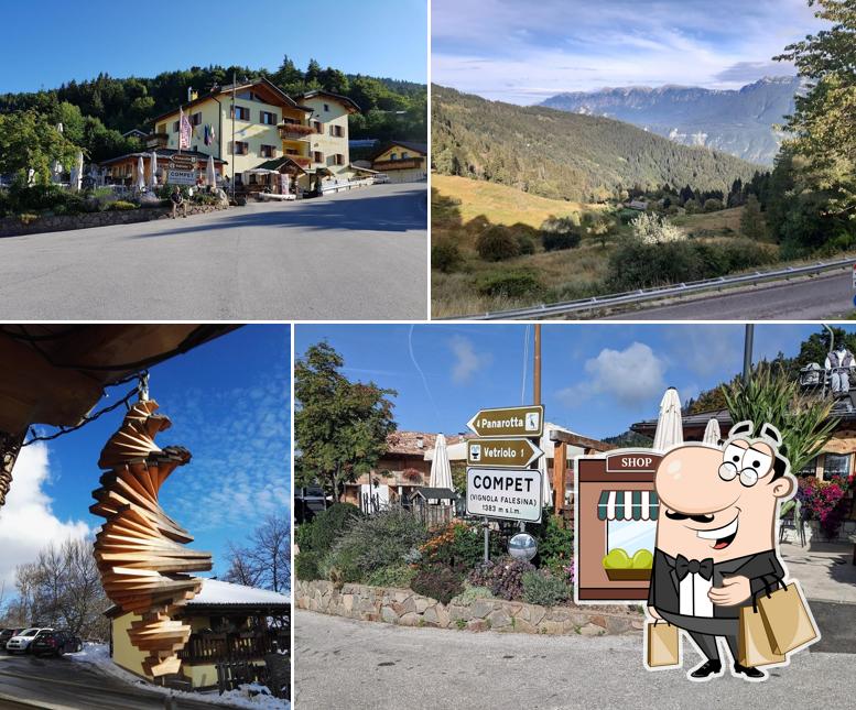 Puoi goderti l'aria fresca da seduto all'esterno di Hotel Compet SNC