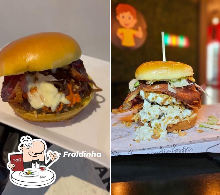 Platos en Caioba Pastéis, Hambúrgueres e Petiscos