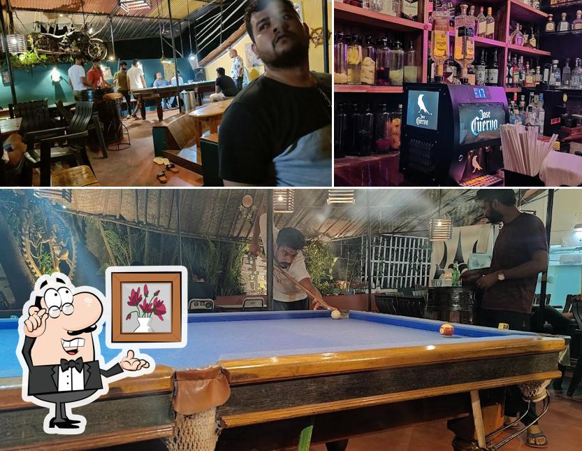 Take a seat at one of the tables at Darlings bar