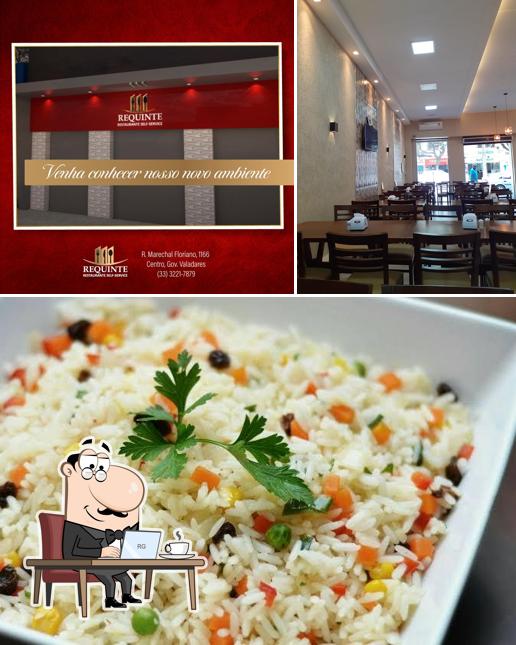 A foto da interior e comida no Restaurante Requinte