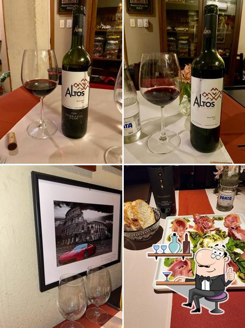 A ilustração da interior e bebida no Restaurante Bravíssimo