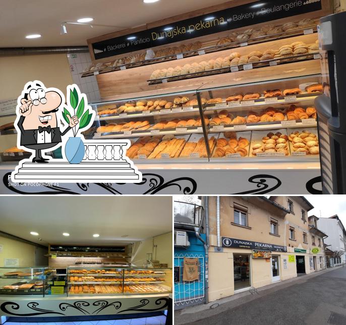 La esterno e cibo del ristorante