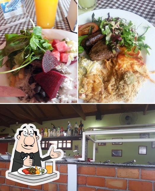 Esta é a ilustração mostrando comida e balcão de bar no Cantina Sollare