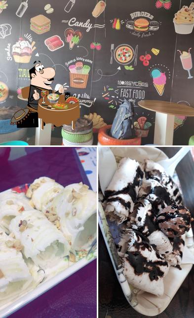 HONEYCUBE TAWA ICE CREAM & Pizza CAFE is distinguished by food and blackboard