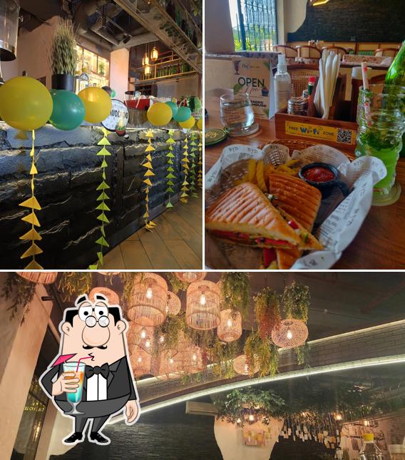 Among different things one can find drink and food at Big Yellow Door