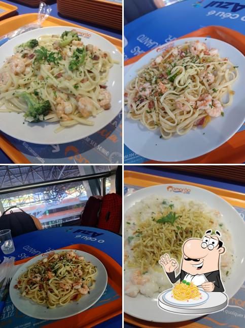 Espaguete carbonara em Camarão E Cia