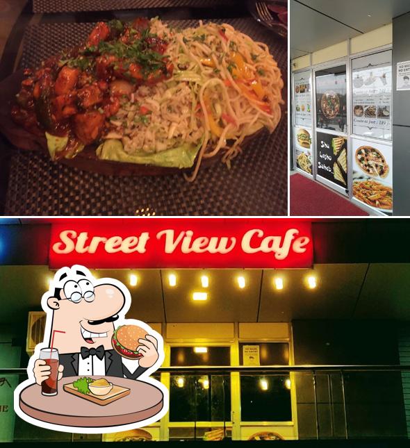 Try out a burger at Street View Cafe