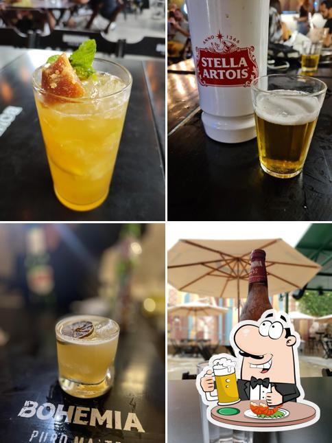 Você pode tomar uma tulipa de cerveja leve ou escura