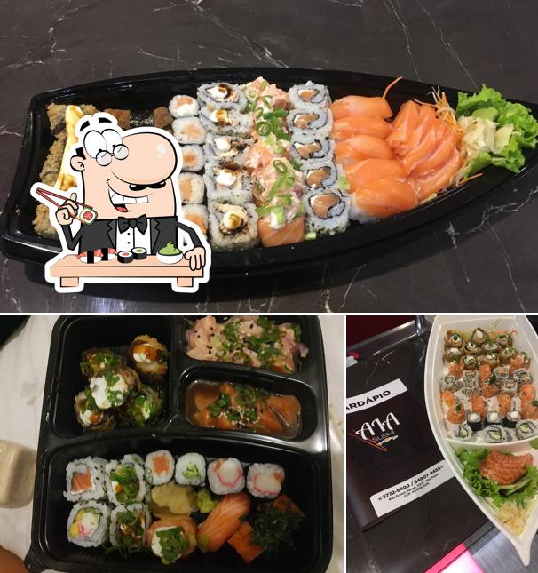 Prove diferentes opções de sushi