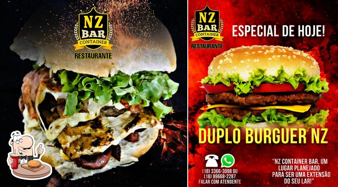 Experimente um hambúrguer no NZ Container Bar e Restaurante