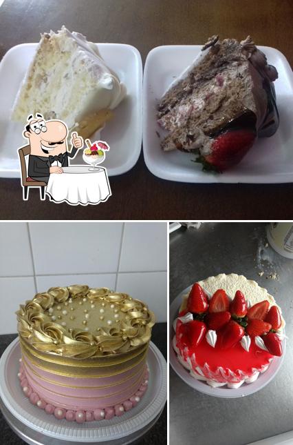 Confeitaria Ferracini Matriz serve uma seleção de sobremesas