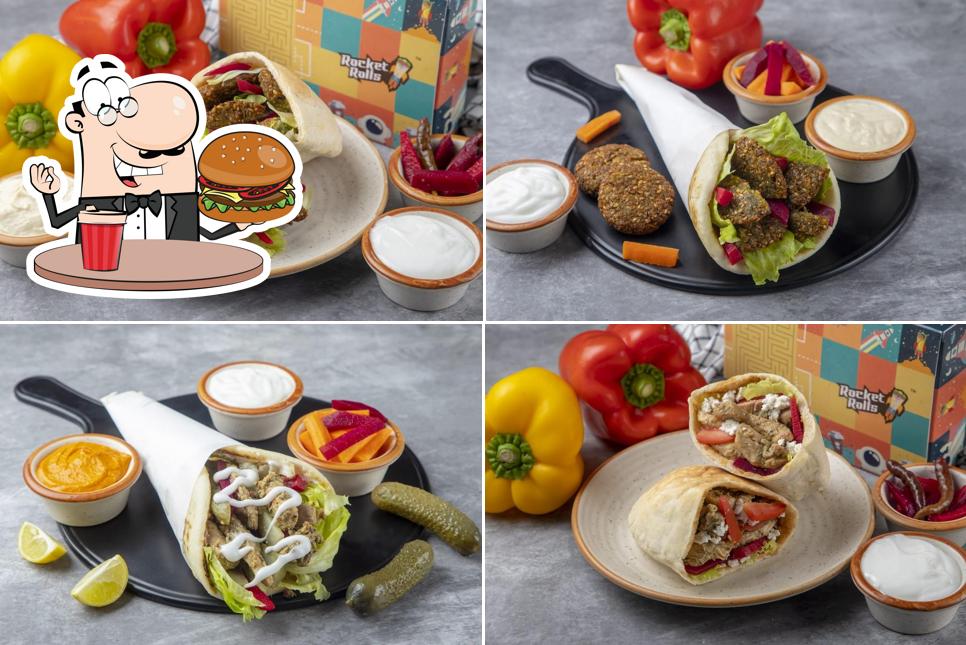 Try out a burger at ROCKET ROLLS