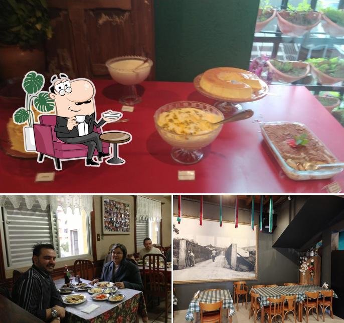 Sente em uma das mesas no Restaurante Veneza