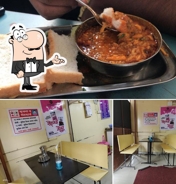 Among various things one can find interior and food at Hotel Prabhu Prasad