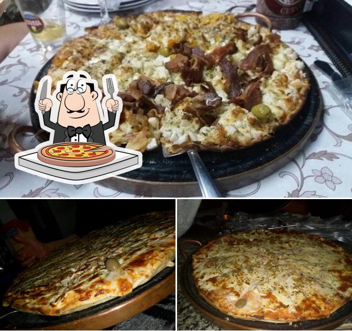 Escolha diferentes variedades de pizza