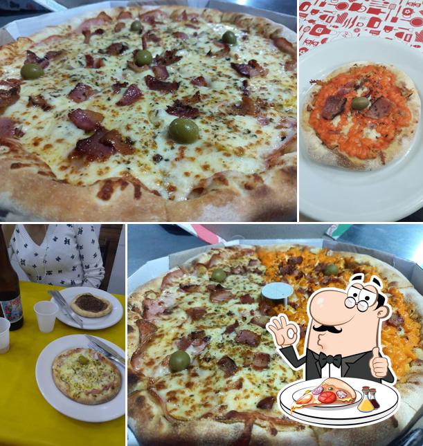 Escolha diferentes variedades de pizza