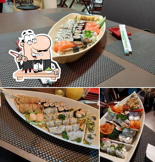 Prove diferentes opções de sushi