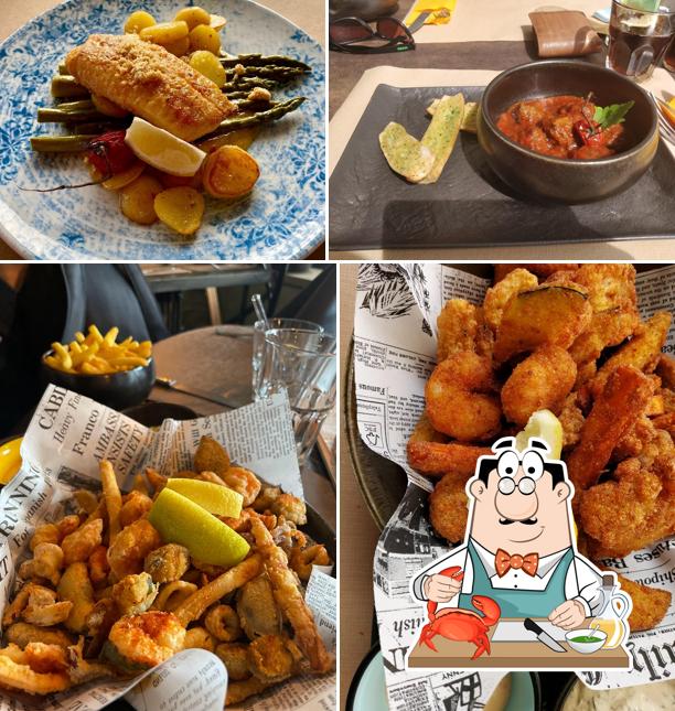 Scegli tra i molti piatti di mare offerti a Haddock Hafenbeiz Brunnen