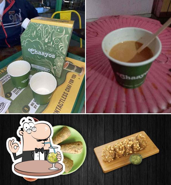 Among different things one can find drink and food at Chaayos Chai+Snacks=Relax