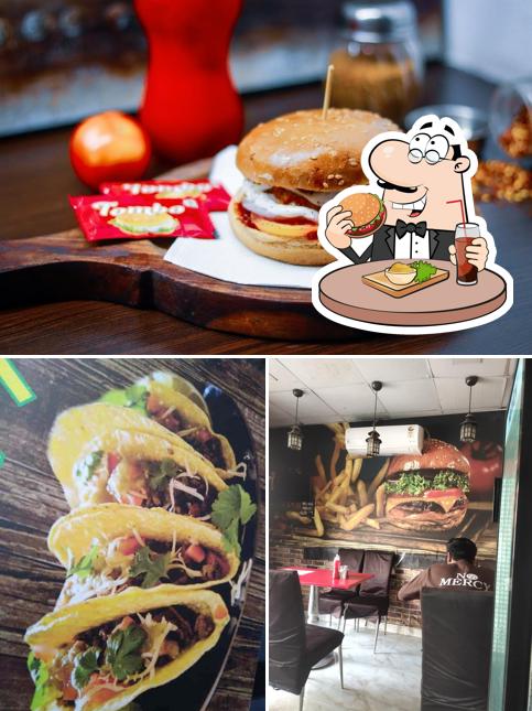 Get a burger at The Pizza Square