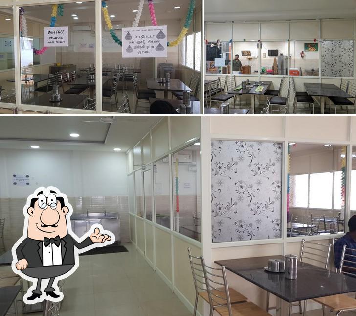 Take a seat at one of the tables at Dindigul Sree Nari Vizhi Amma Mess