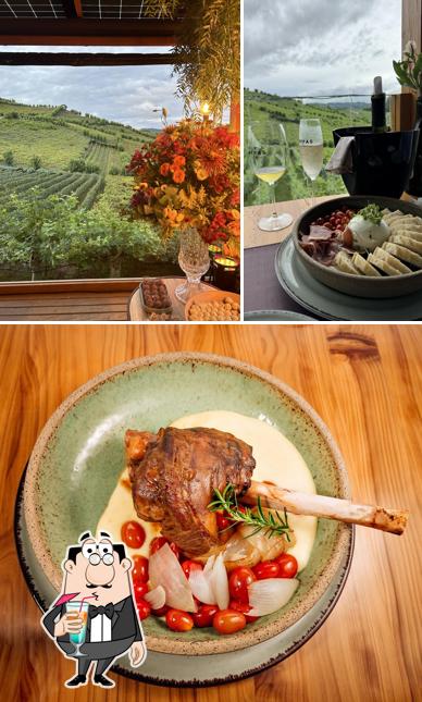 Entre diferentes coisas, bebida e comida podem ser encontrados no Pipas Terroir Restaurante