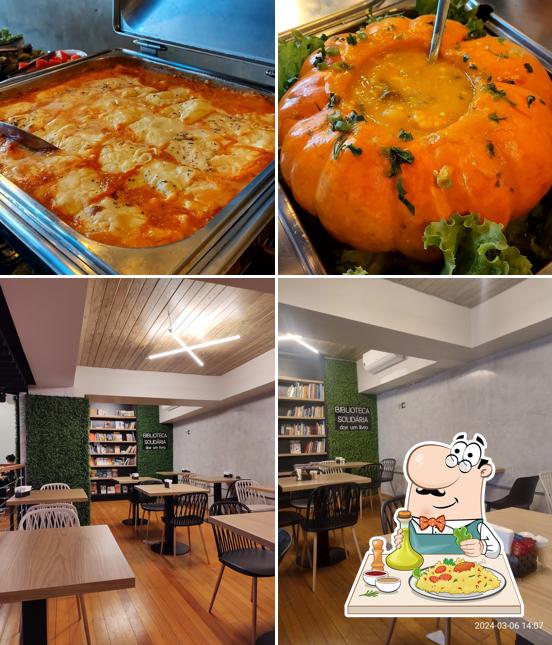 Entre diferentes coisas, comida e interior podem ser encontrados no Merlini caffe e pub