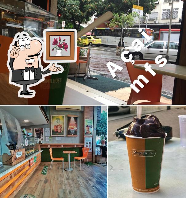 A ilustração a Megamatte Ipanema’s interior e sobremesa