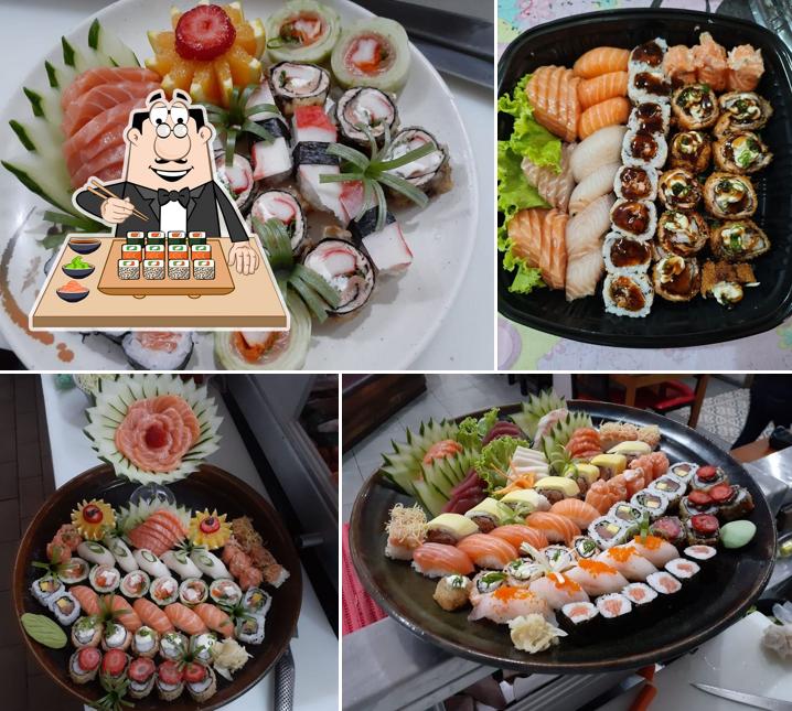 Prove diversas opções de sushi