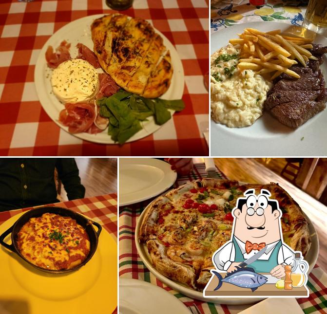 Salmão grelhado em Na Colônia Trattoria