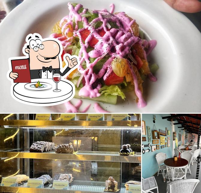 The restaurant's food and dining table