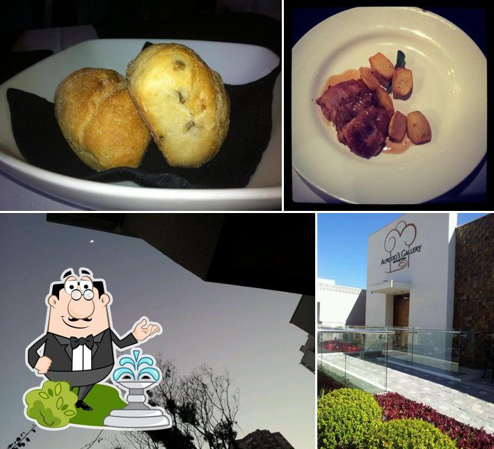 A imagem da exterior e comida no Alfredo's Gallery