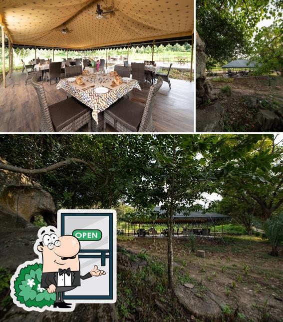 Check out the image depicting exterior and interior at Uttarayan Restaurant