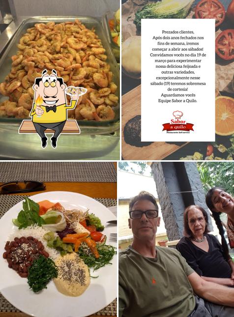 Escolha diferentes itens de frutos do mar disponíveis no Sabor a Quilo