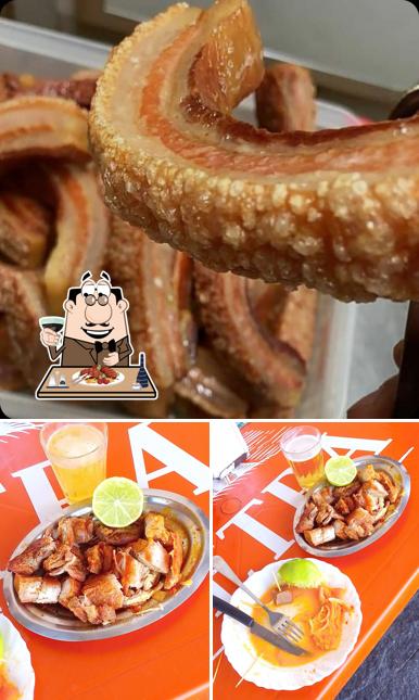 Peça refeições de carne no Bar E Rest. Do Darcio