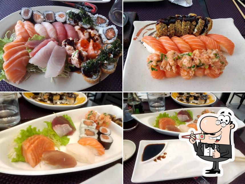 Rolos de sushi são disponibilizados no Kizushi Restaurante e Delivery