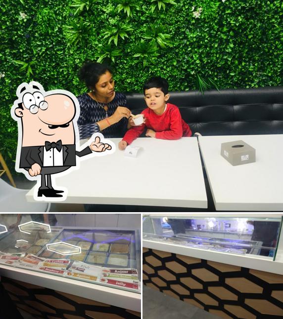Take a seat at one of the tables at Thanco's Natural Ice cream