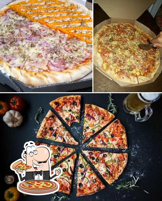 Escolha diferentes variedades de pizza