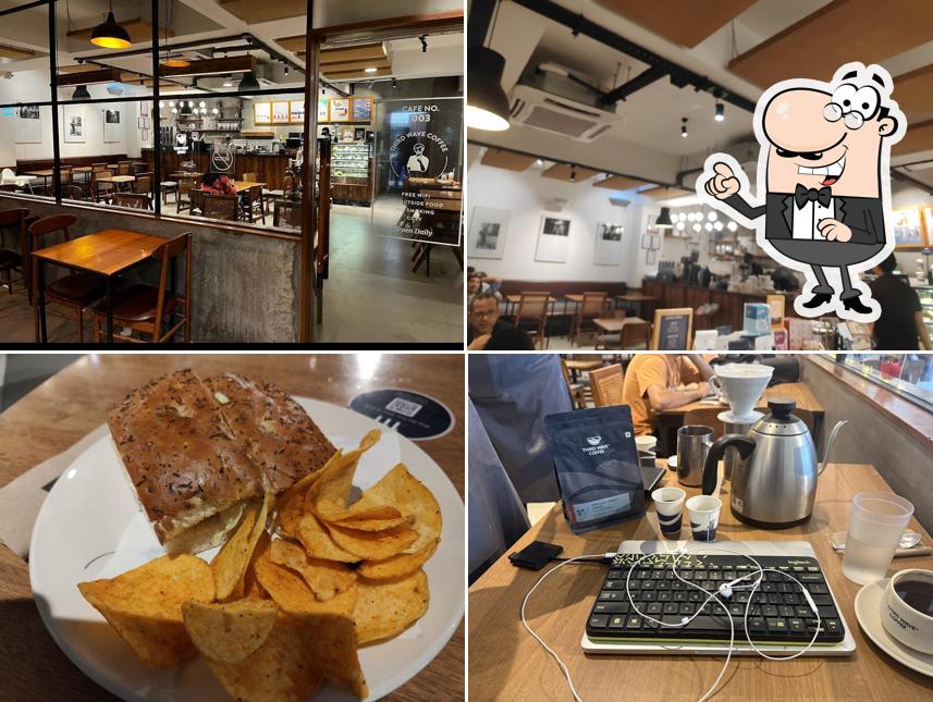 Take a seat at one of the tables at Third Wave Coffee