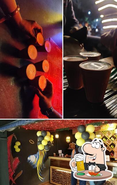 You can get a pint of light or dark beer