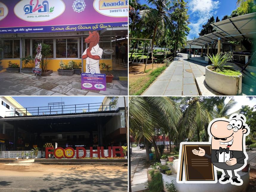 Check out the outside area of Adyar Ananda Bhavan - A2B