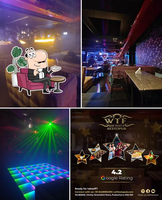 Take a seat at one of the tables at Way To Fly Restopub