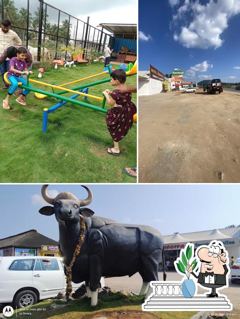 The restaurant's exterior and beverage