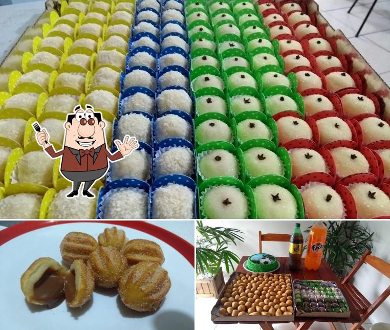 Esta é a ilustração ilustrando comida e bebida no Puro Sabor Salgados