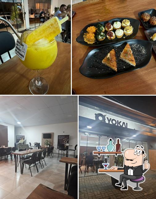 A imagem da interior e comida no Yokai Sushi Francisco Beltrão