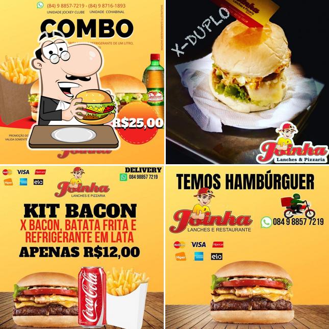 Os hambúrgueres do Joinha Lanches Loja 2 irão saciar uma variedade de gostos